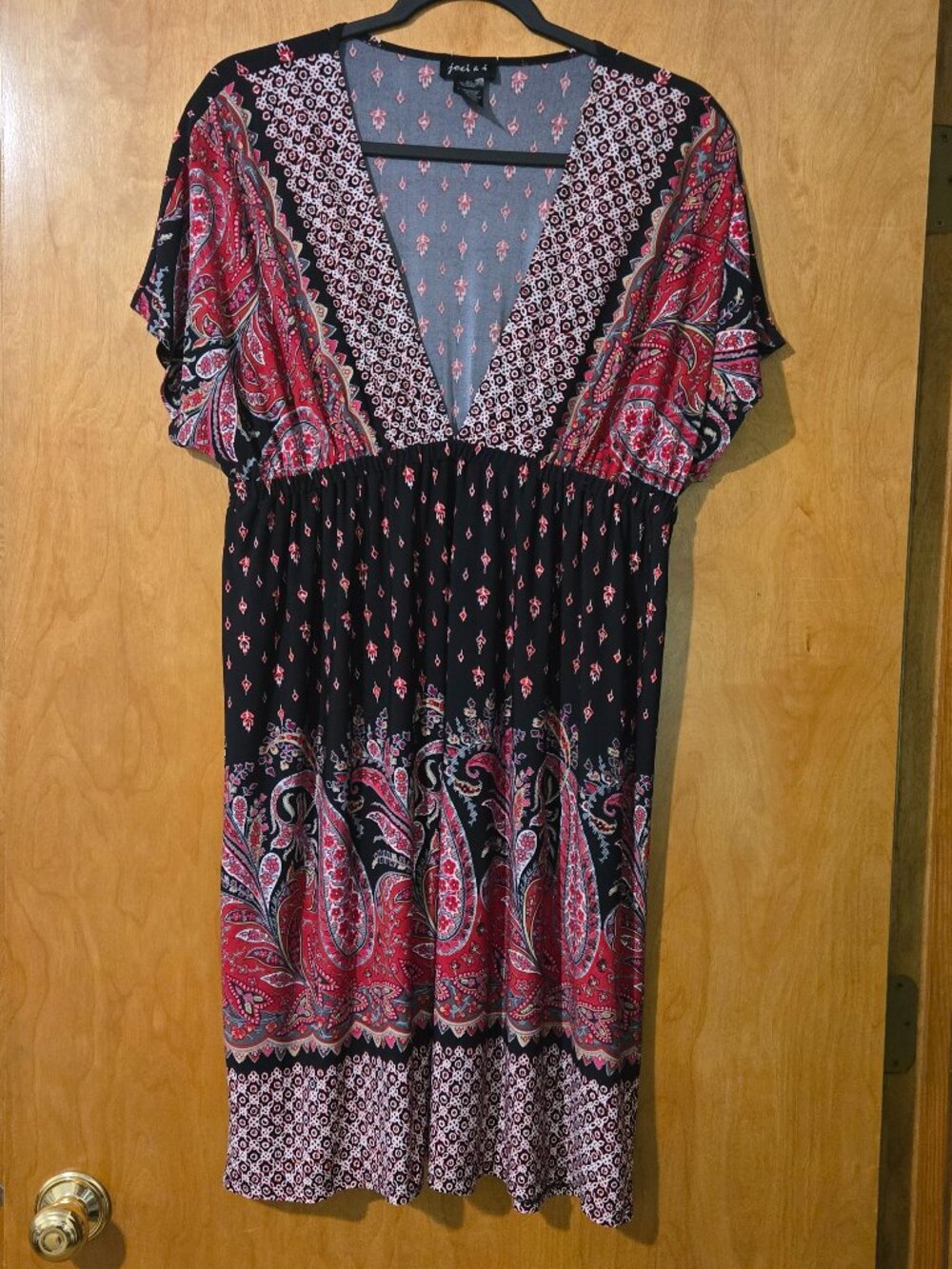 Joei & i Boho Style casual Midi Dress Size XL Sleeveless V-neck empire waist